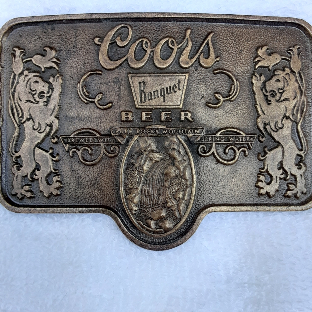 Vintage "Coors" Brass Belt Buckle